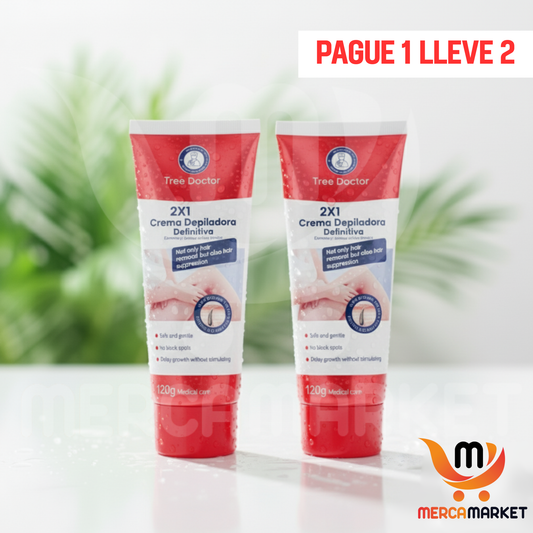2X1 Crema depiladora MEDICA-Retrasa el crecimiento del vello y lo remueve en segundos