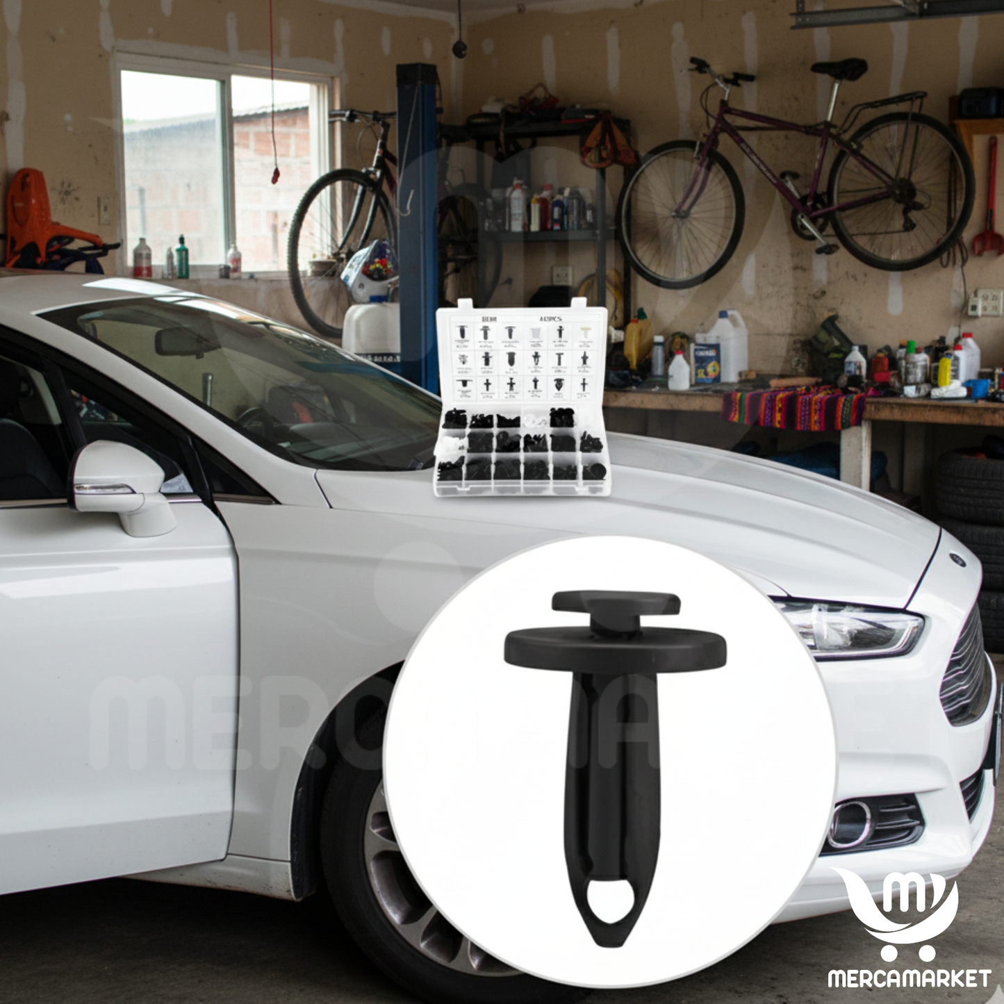 200 PCS Sujetadores para auto-6 Tamaños para Reparación Total