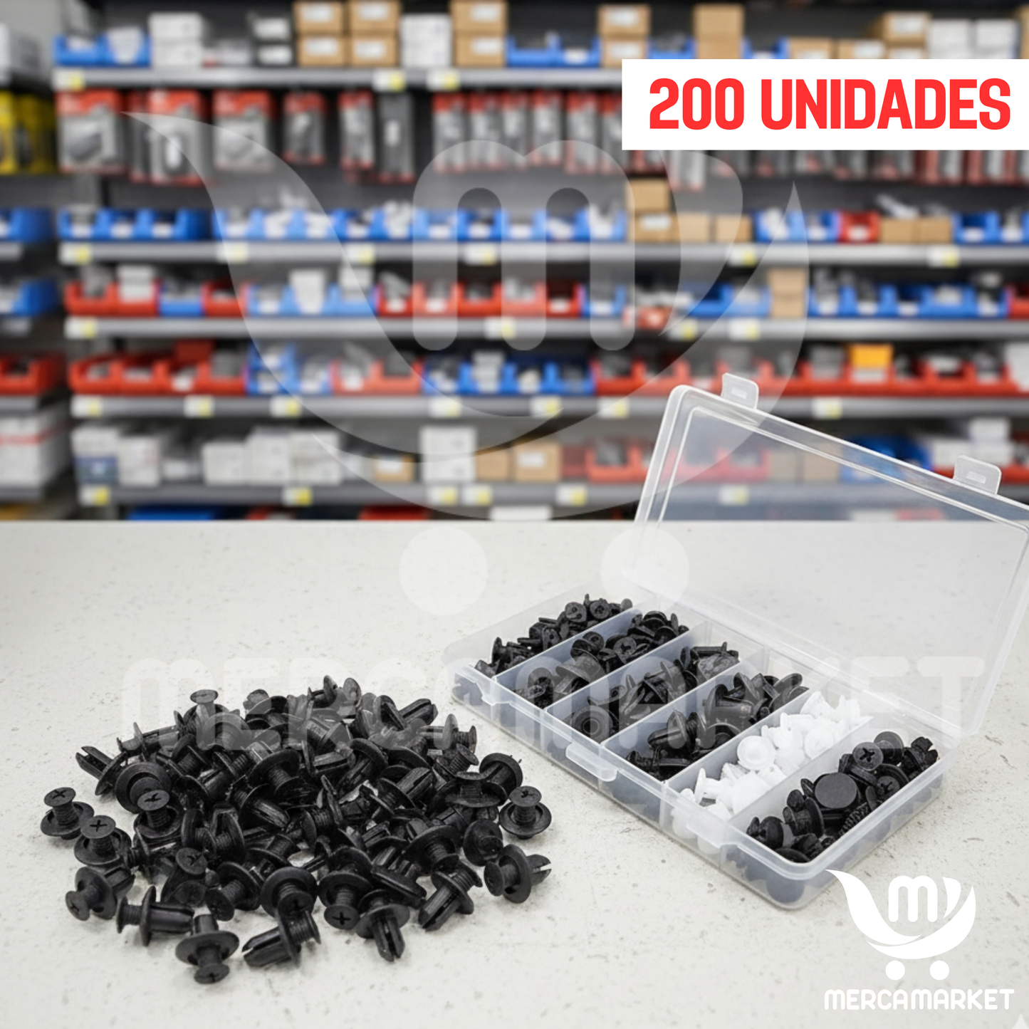200 PCS Sujetadores para auto-6 Tamaños para Reparación Total