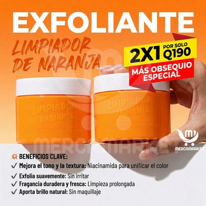 [🔥 OFERTA 2x1 + REGALO] Gel Exfoliante Blanqueador de Naranja | Fórmula Avanzada con Niacinamida + Vitamina C.