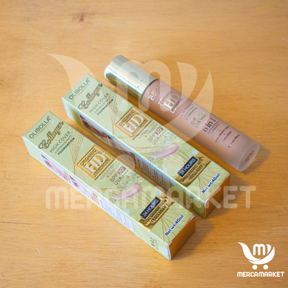 2X1 Base de maquillaje- Con protección solar SPF 30+, Colágeno + vitamina E para cuidado facial