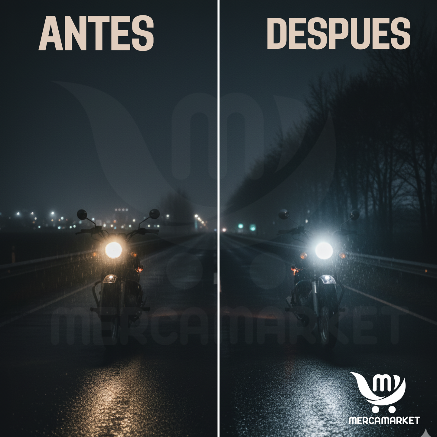 LUZ LED CON LUPA INTEGRADA PARA MOTOS H4 (🎅OFERTA 2X1 NAVIDEÑA + REGALO GRATIS🎁)