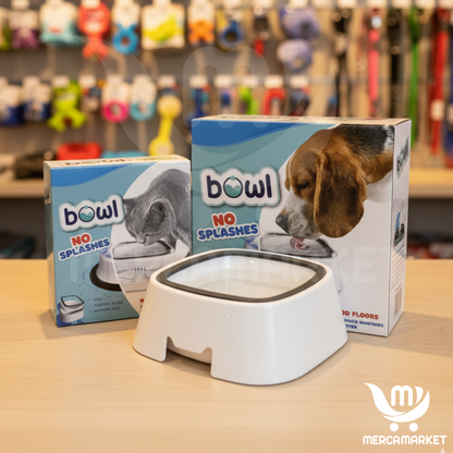 Plato Antisalpicaduras para Mascotas + Cepillo Totalmente GRATIS