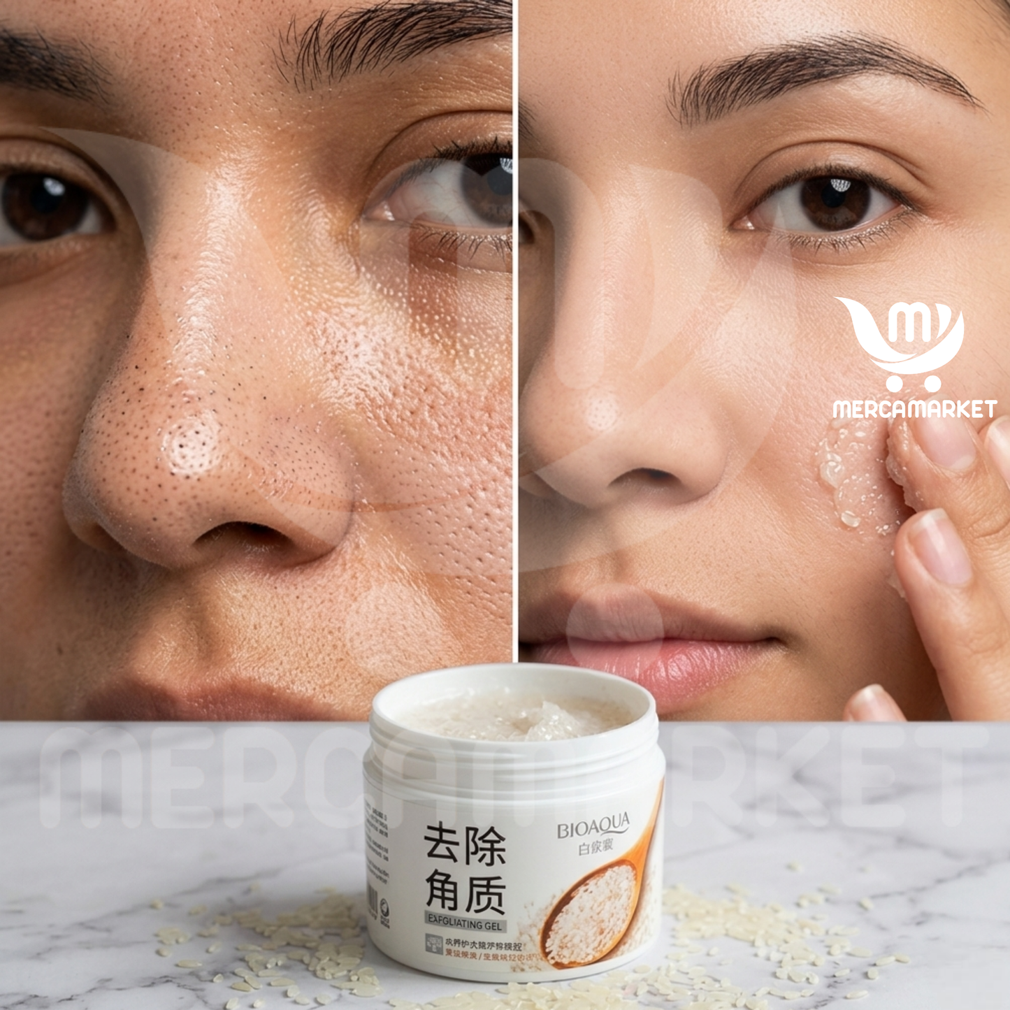 [🔥 OFERTA 2x1 + REGALO] Gel Exfoliante Aclarante de Arroz | Limpieza Profunda, Cero Puntos Negros y Efecto Mate