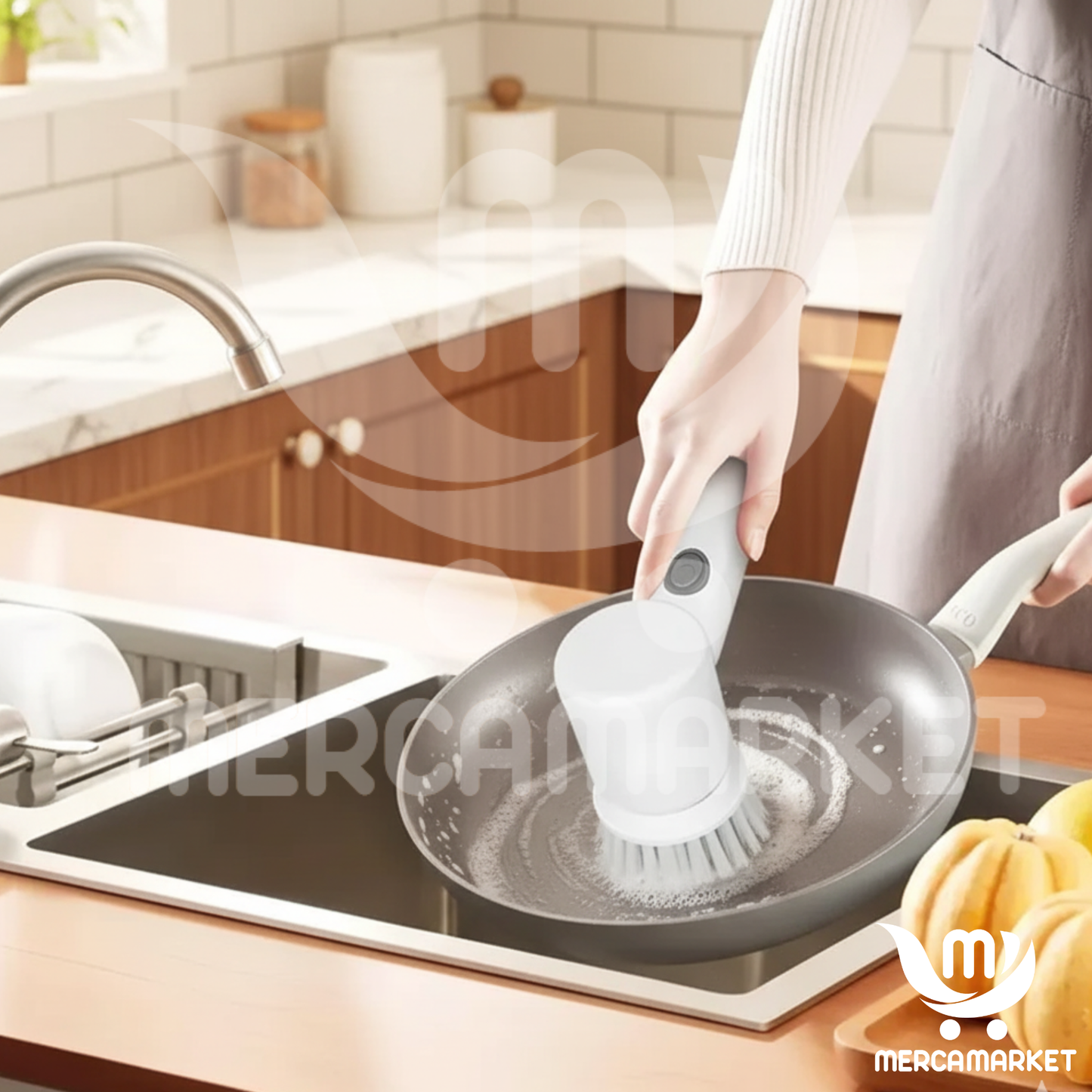 Cepillo Eléctrico Multiusos 360°+ 3 CABEZALES INTERCAMBIABLES.