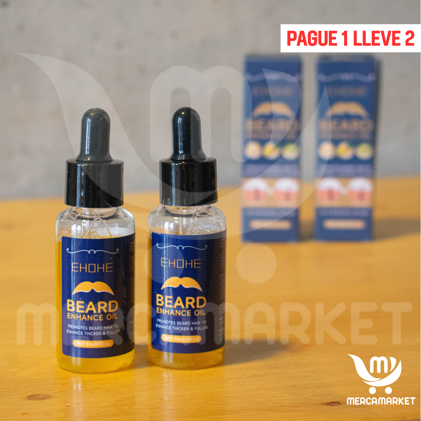 2X1 Aceite Premium para barba- Crecimiento Real desde Cero