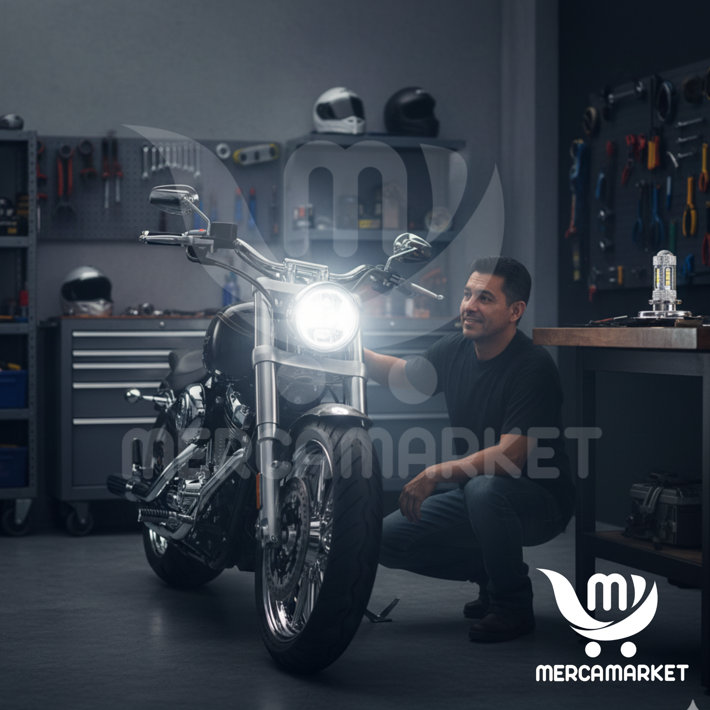 LUZ LED CON LUPA INTEGRADA PARA MOTOS H4 (🎅OFERTA 2X1 NAVIDEÑA + REGALO GRATIS🎁)