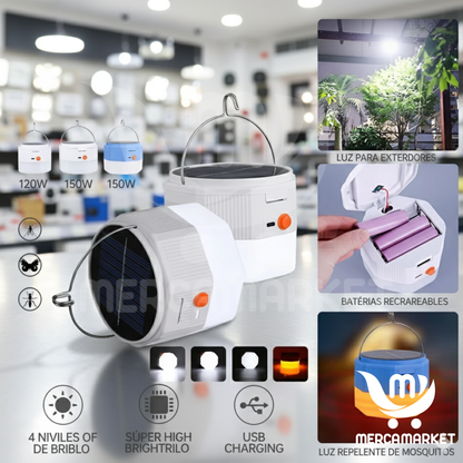 [💎 PRECIO IMPORTADOR + REGALO] Bombilla Solar LED Portátil 200W | Iluminación Portatil Potente sin Electricidad