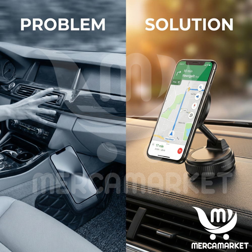 [🔥 OFERTA 2x1 + REGALO] Soporte Magnético Universal "Ultra-Grip" | Rotación 360° para Auto