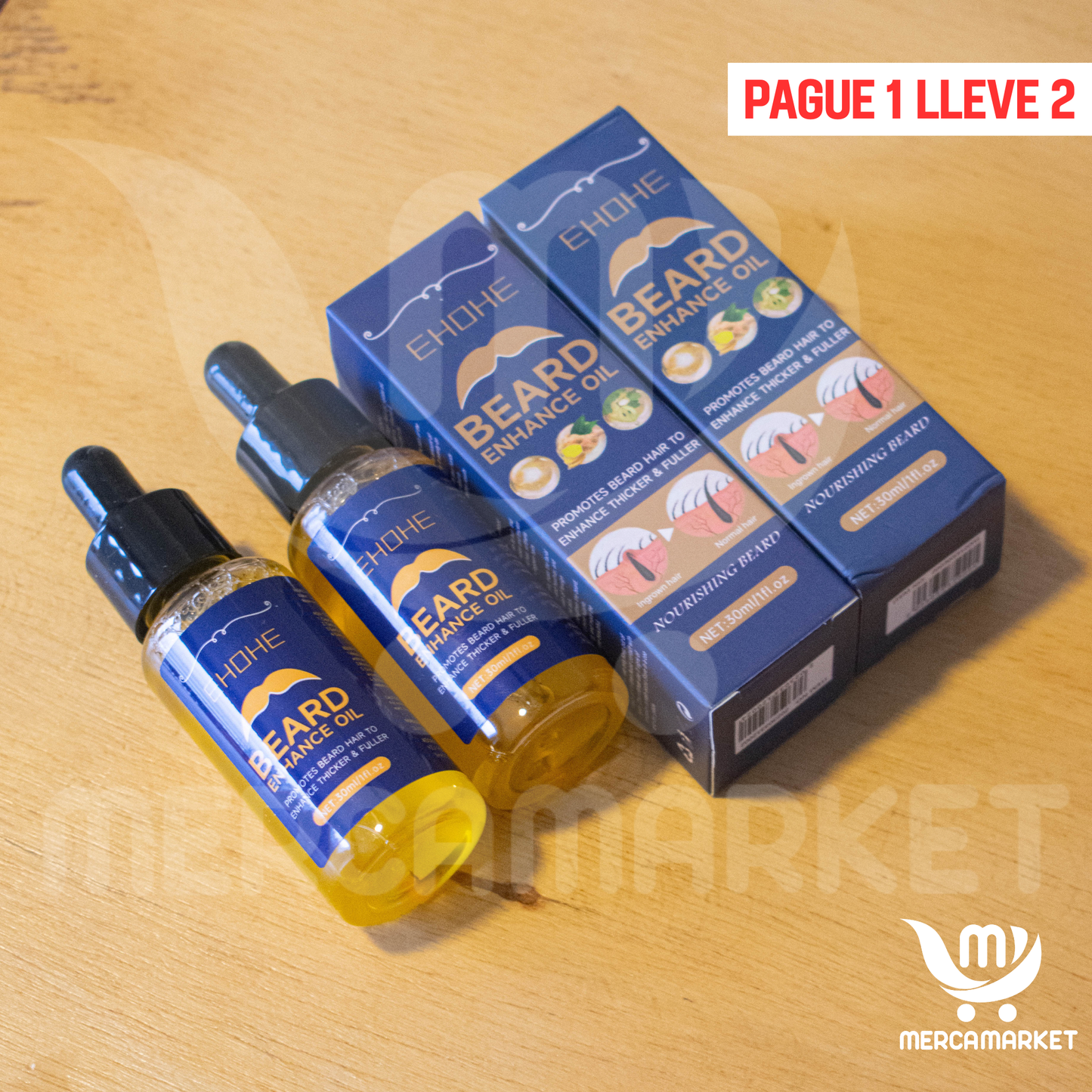 2X1 Aceite Premium para barba- Crecimiento Real desde Cero