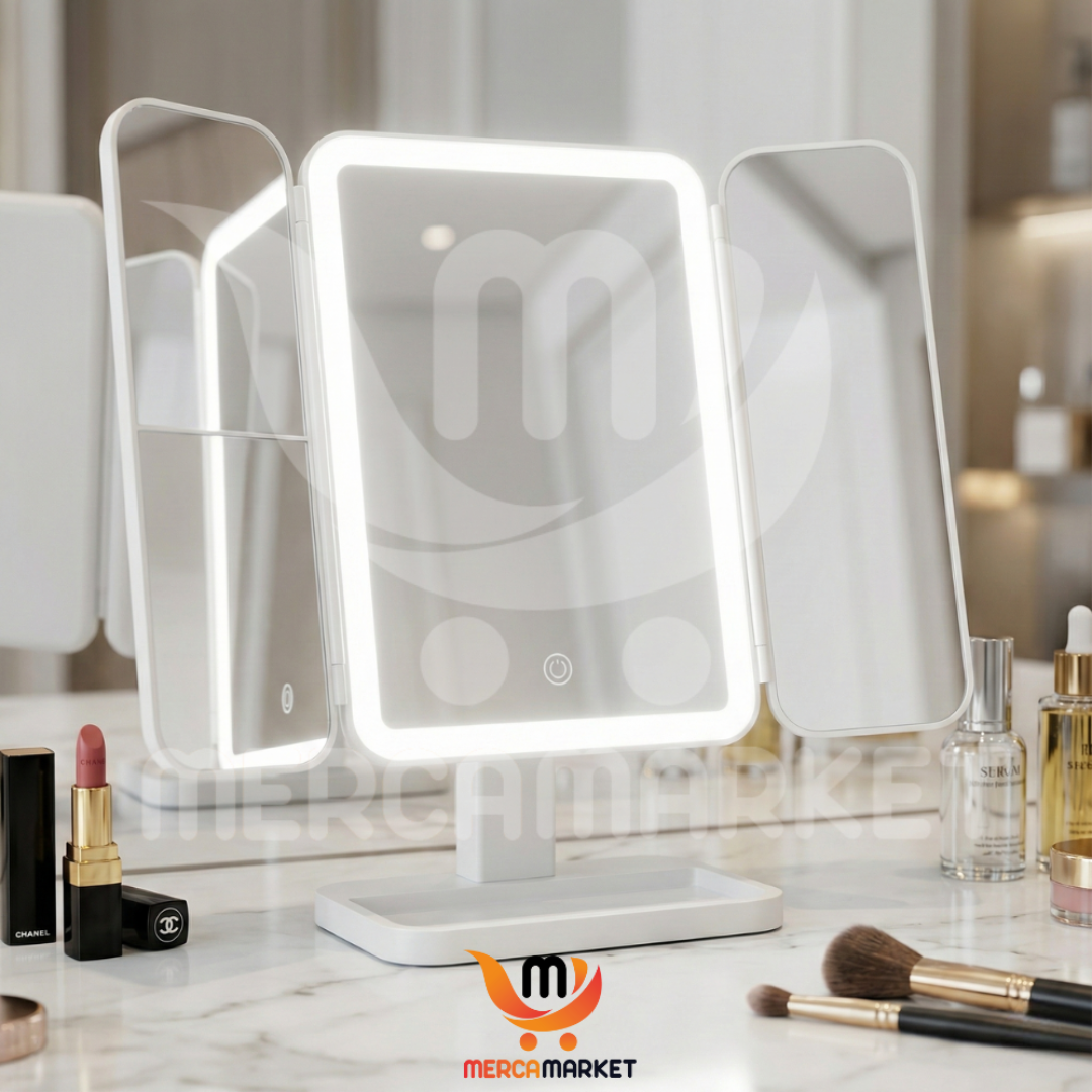 [💎 PRECIO IMPORTADOR + REGALO] Espejo LED Plegable con Aumento X3