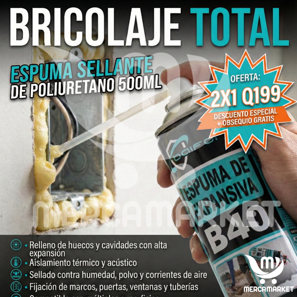 [🔥 OFERTA 2x1 + REGALO] Espumas Sellantes de Poliuretano.
